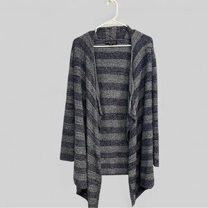 Barefoot Dreams Bamboo Chic Lite grey and blue open cardigan SM/MED